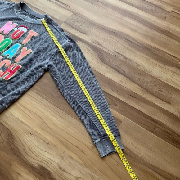 Simply Southern Women's Size XL Christmas Not Today Grinch Ribbed Cotton Top - Picture 7 of 10